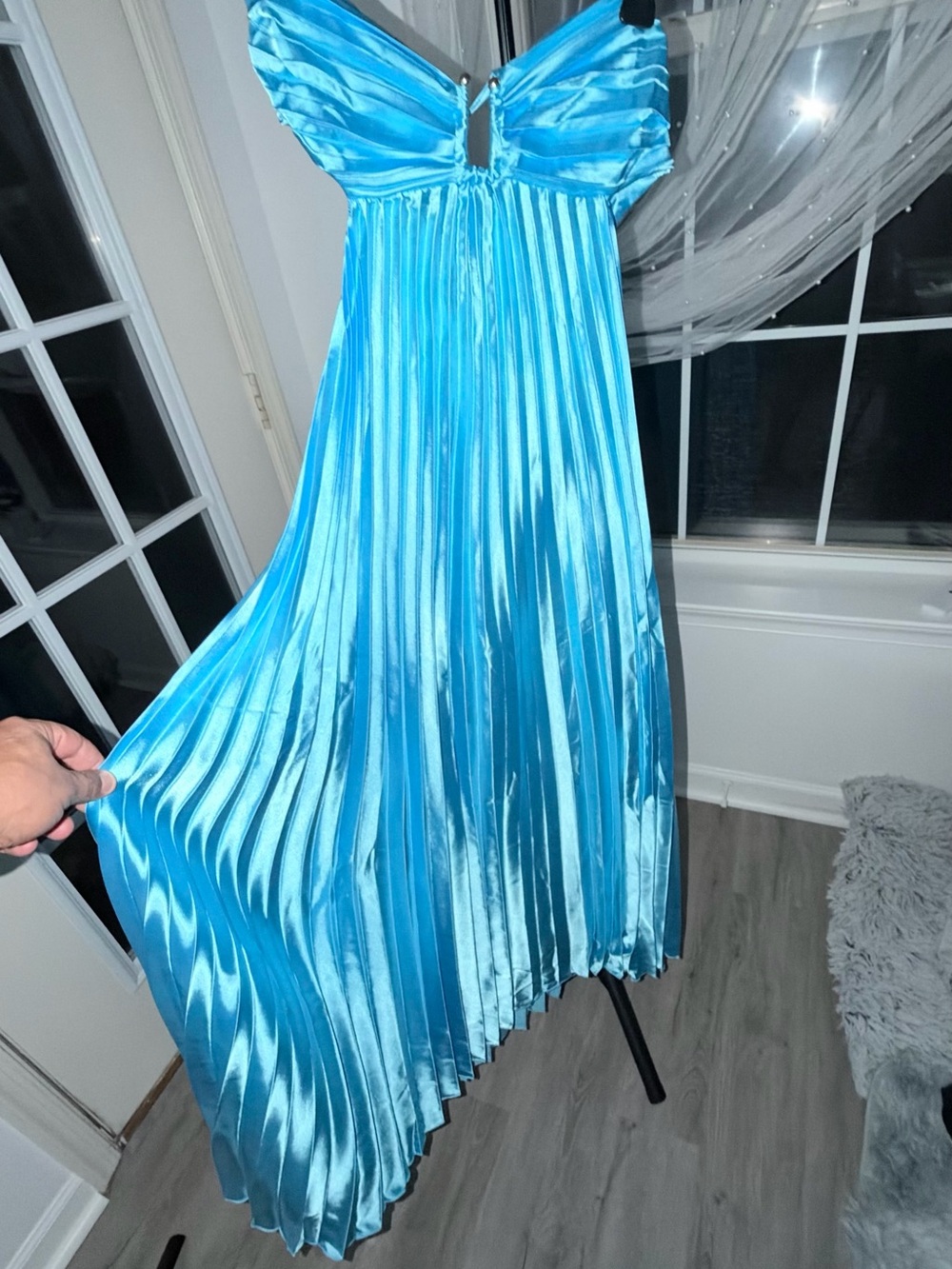 Strapless Pleated Prom Gown in Diff Colors